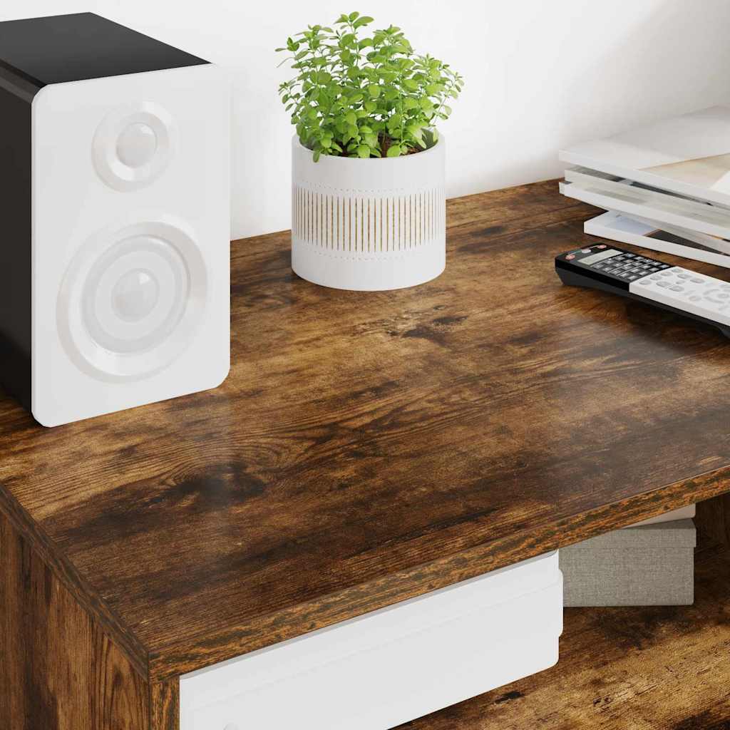 TV-kast met lade Gerookt eiken 100 x 48 x 43 cm Bewerkt hout is nu te koop bij PeponiXL, paradijselijk wonen!