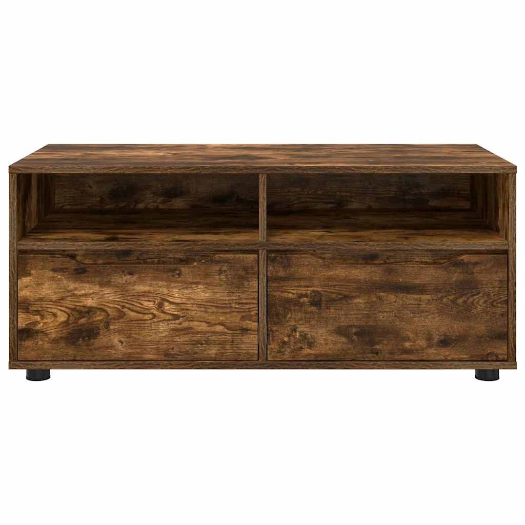 TV-kast met lade Gerookt eiken 100 x 48 x 43 cm Bewerkt hout is nu te koop bij PeponiXL, paradijselijk wonen!