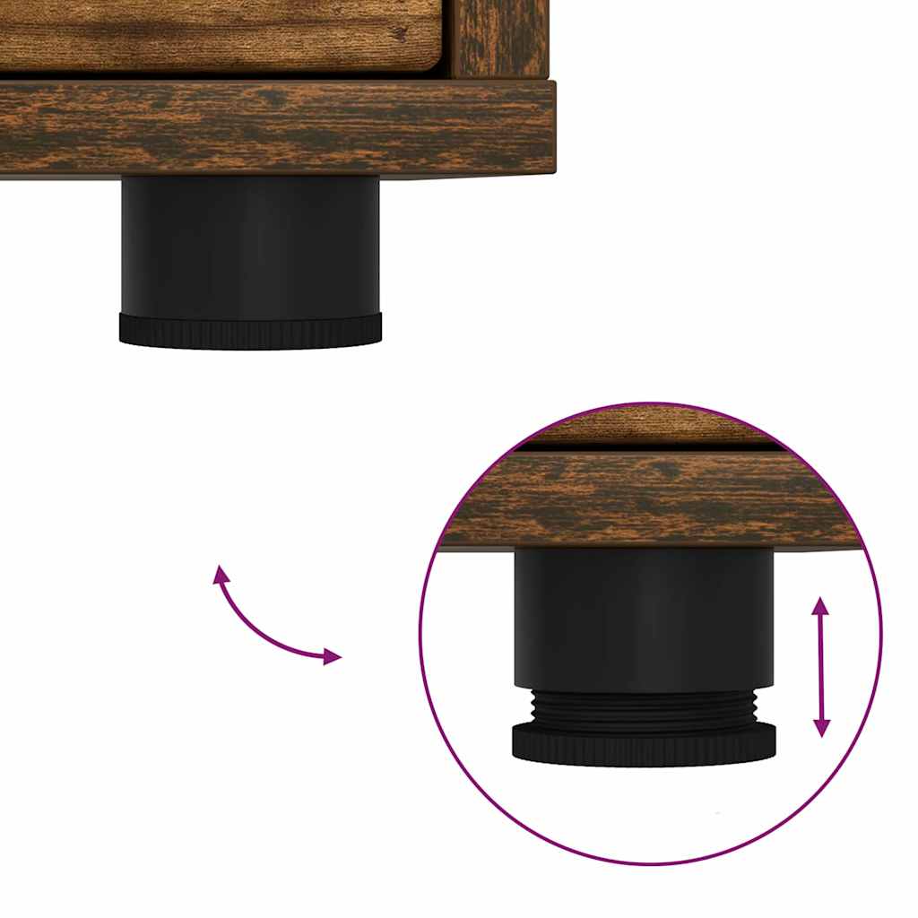 TV-kast met lade Gerookt eiken 100 x 48 x 43 cm Bewerkt hout is nu te koop bij PeponiXL, paradijselijk wonen!