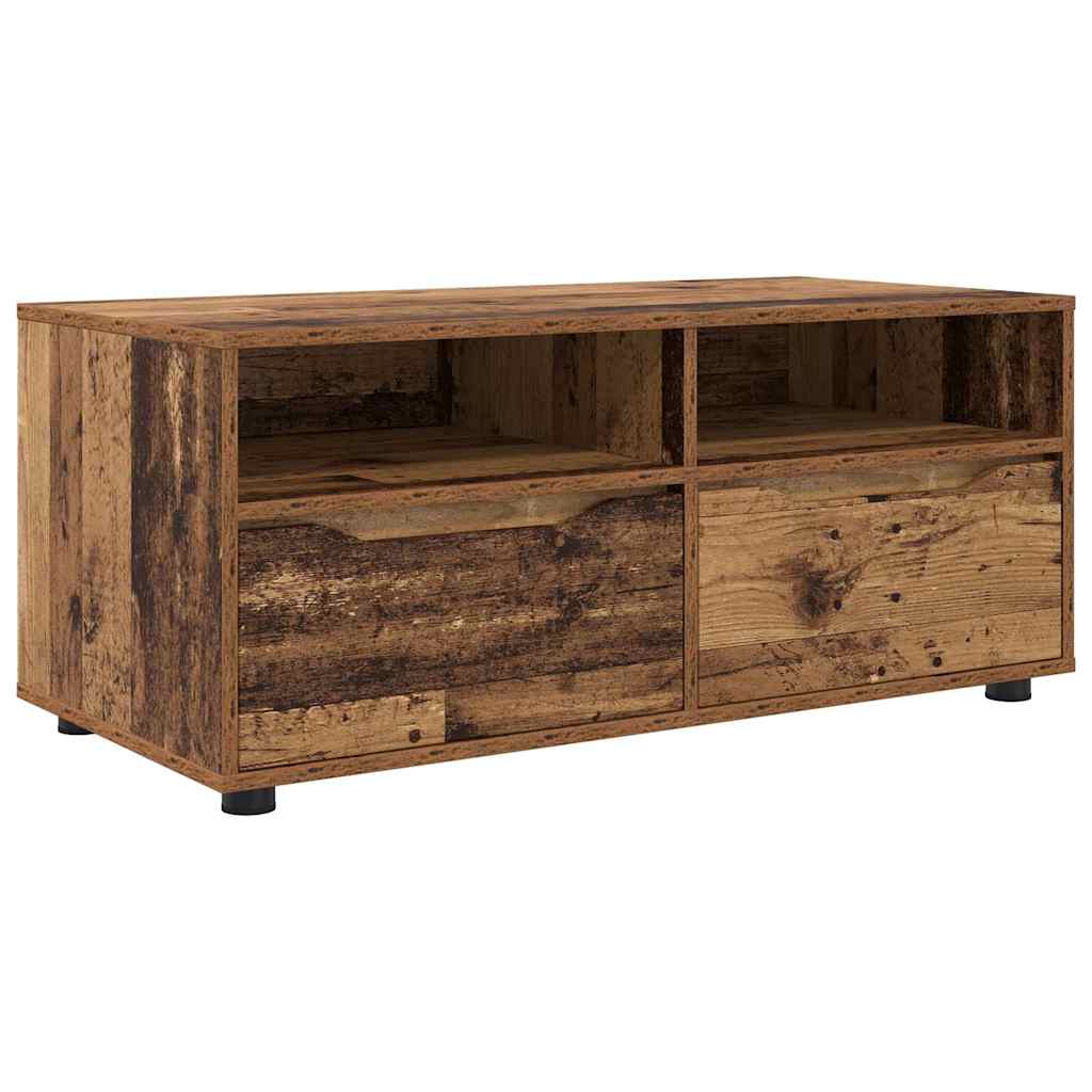 TV-kast met lade Oud Hout 100 x 48 x 43 cm Bewerkt hout is nu te koop bij PeponiXL, paradijselijk wonen!