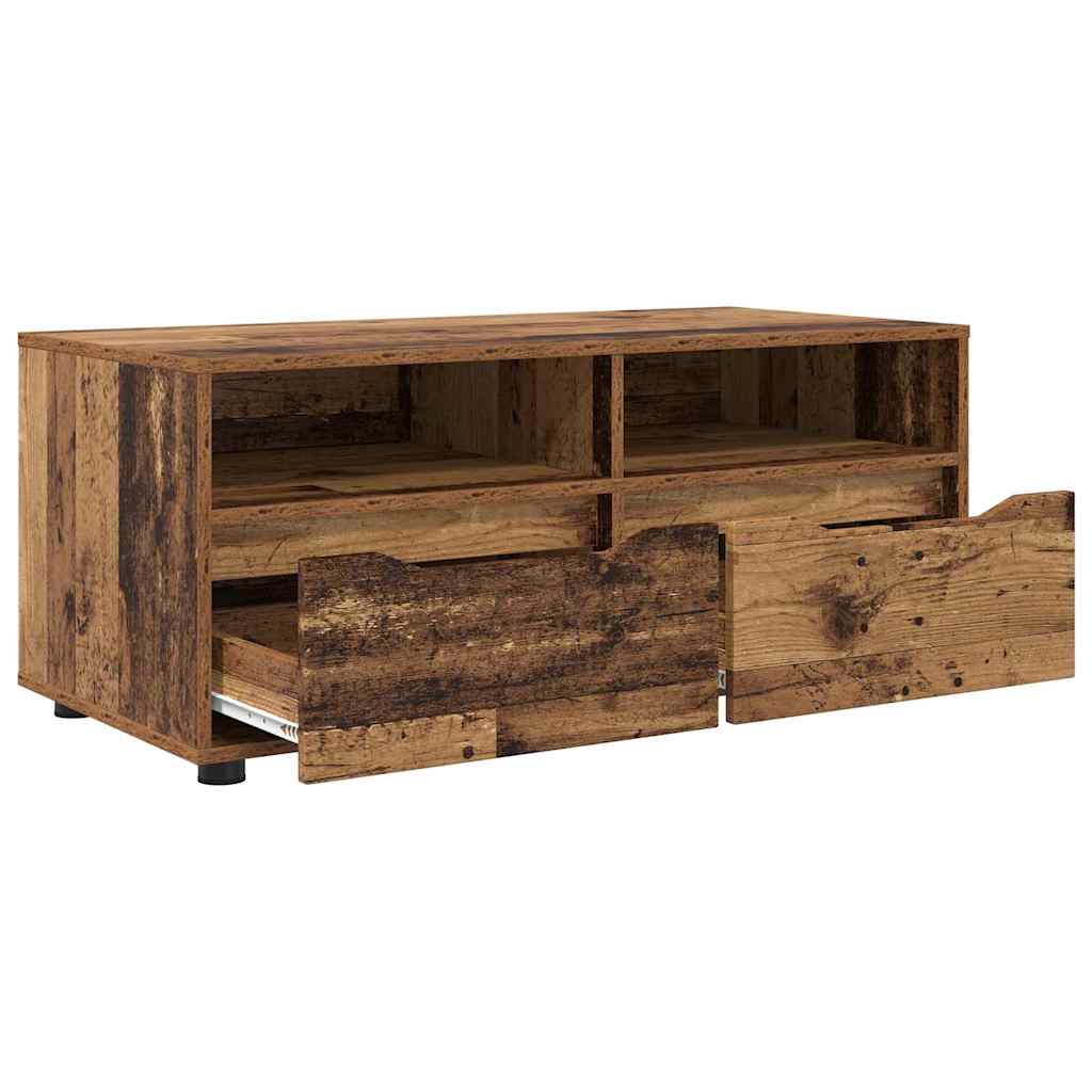 TV-kast met lade Oud Hout 100 x 48 x 43 cm Bewerkt hout is nu te koop bij PeponiXL, paradijselijk wonen!