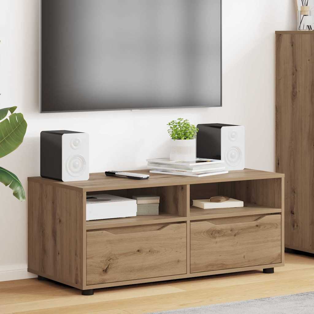 TV-kast met lade Artisan Eiken 100 x 48 x 43 cm Bewerkt hout is nu te koop bij PeponiXL, paradijselijk wonen!