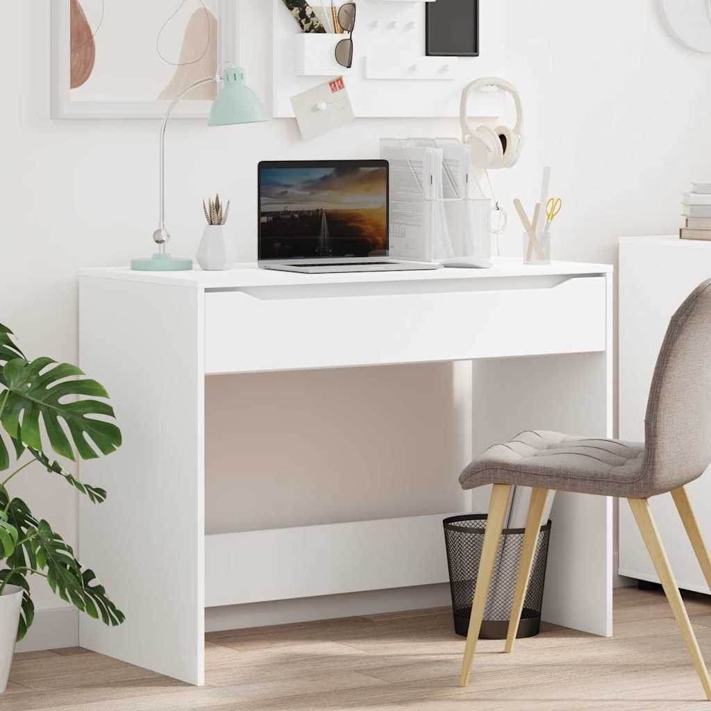 Bureau met lade Wit 100 x 50 x 78 cm Geconstrueerd hout is nu te koop bij PeponiXL, paradijselijk wonen!