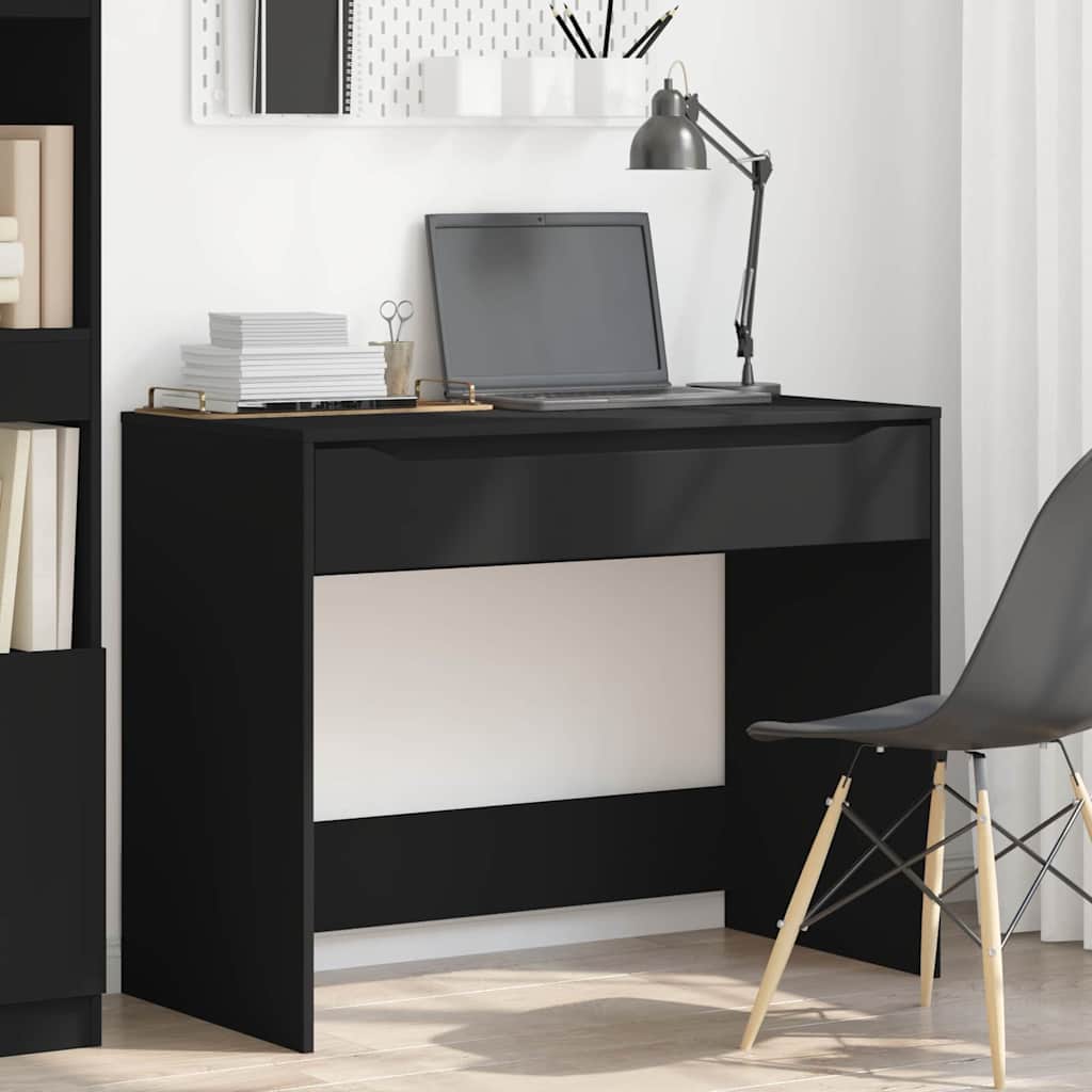 Bureau met lade Zwart 100 x 50 x 78 cm Geconstrueerd hout is nu te koop bij PeponiXL, paradijselijk wonen!