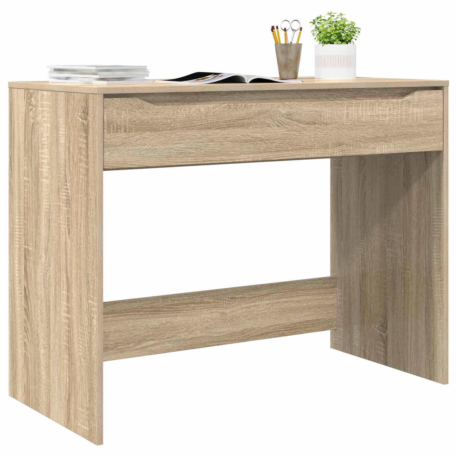 Bureau Sonoma Eiken 100 x 50 x 78 cm Geconstrueerd hout is nu te koop bij PeponiXL, paradijselijk wonen!