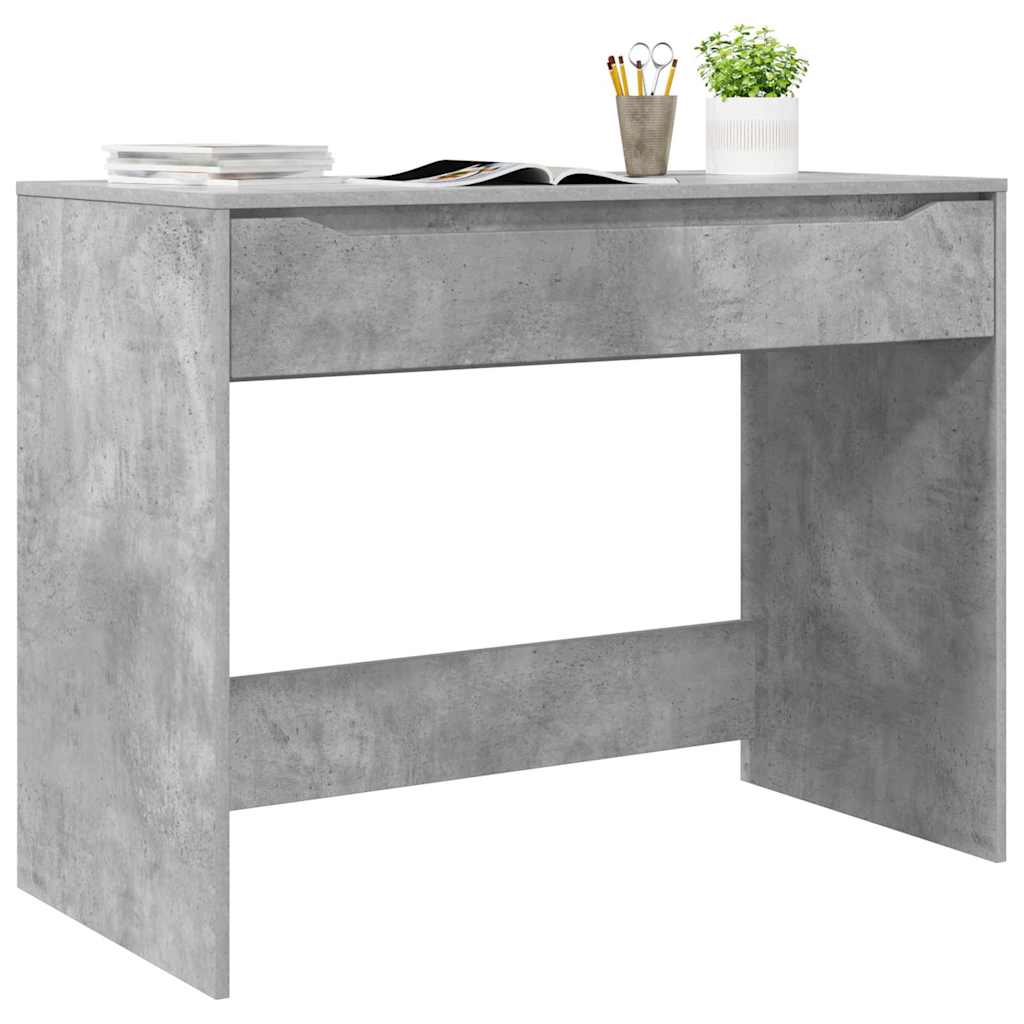 Bureau met lade Beton Grijs 100 x 50 x 78 cm Geconstrueerd hout is nu te koop bij PeponiXL, paradijselijk wonen!