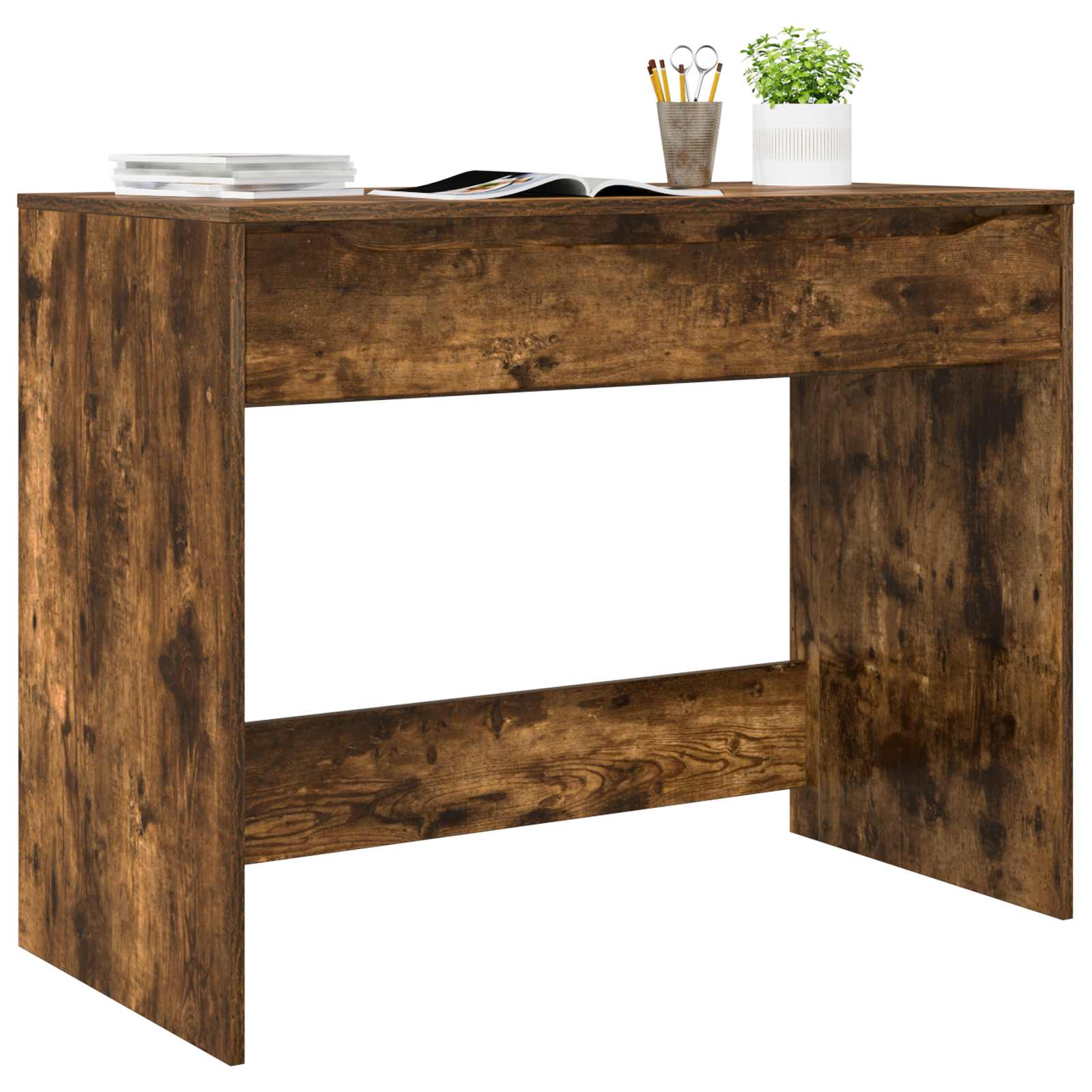 Bureau met Lade Gerookt eiken 100 x 50 x 78 cm Bewerkt hout is nu te koop bij PeponiXL, paradijselijk wonen!
