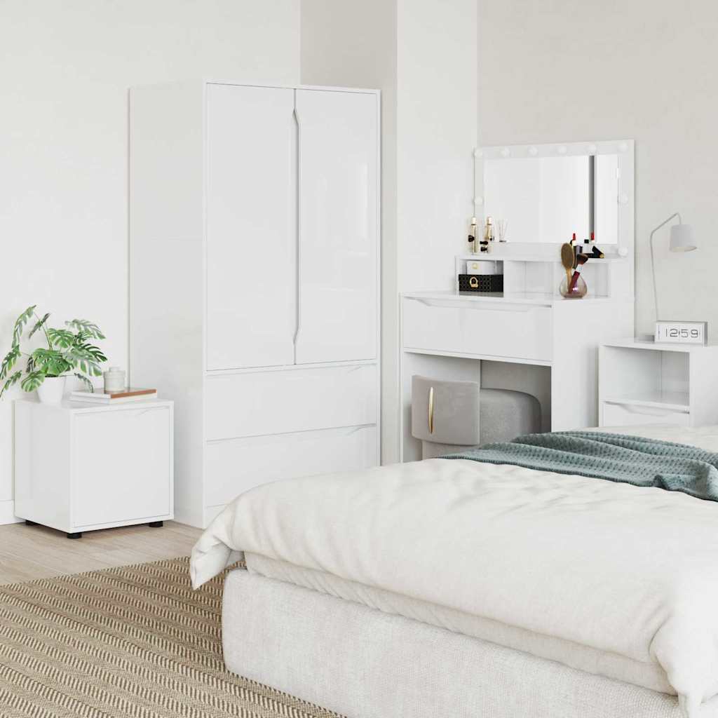 Badkamer Kast Hoogglans wit 40,5 x 40 x 44 cm Bewerkt hout is nu te koop bij PeponiXL, paradijselijk wonen!