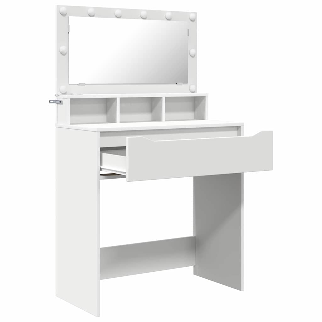 Slaapkamer Kaptafels Wit 80 x 39,6 x 135 cm Bewerkt hout is nu te koop bij PeponiXL, paradijselijk wonen!