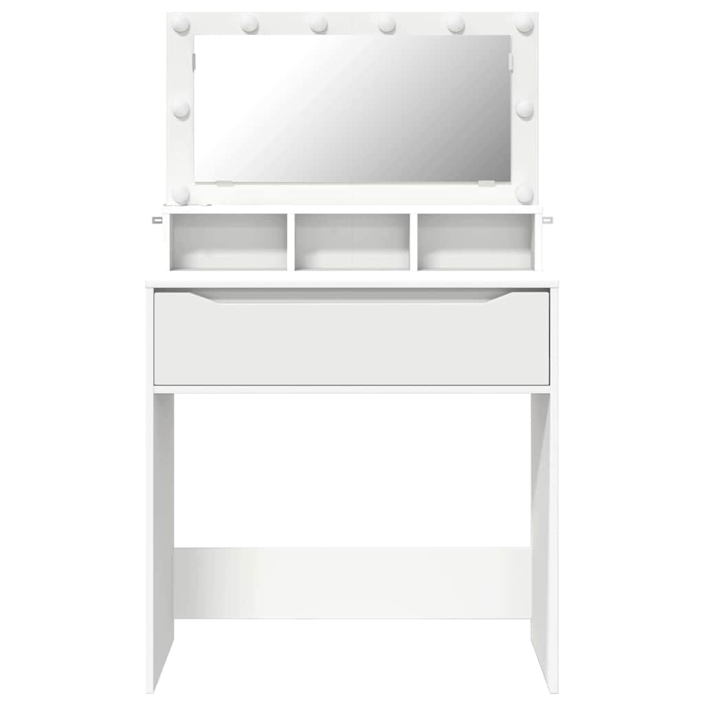 Slaapkamer Kaptafels Wit 80 x 39,6 x 135 cm Bewerkt hout is nu te koop bij PeponiXL, paradijselijk wonen!