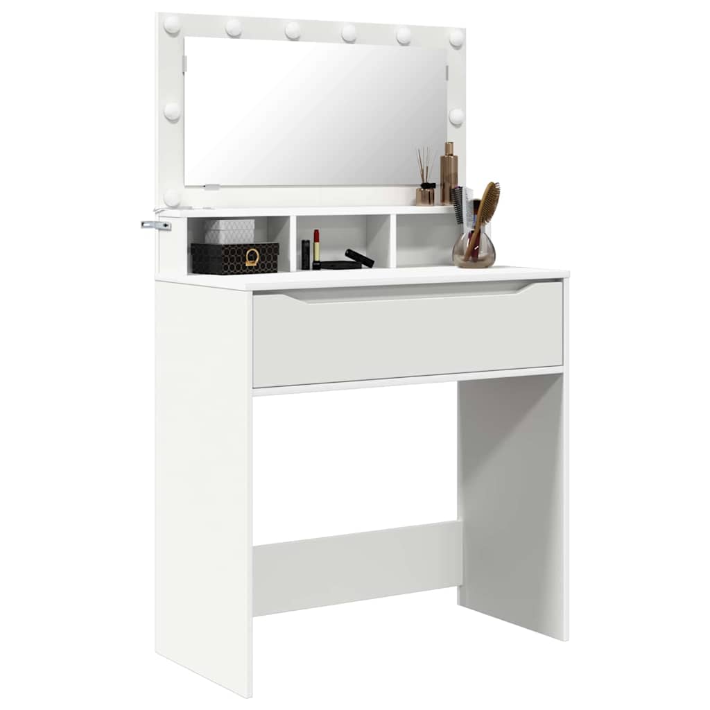 Slaapkamer Kaptafels Wit 80 x 39,6 x 135 cm Bewerkt hout is nu te koop bij PeponiXL, paradijselijk wonen!