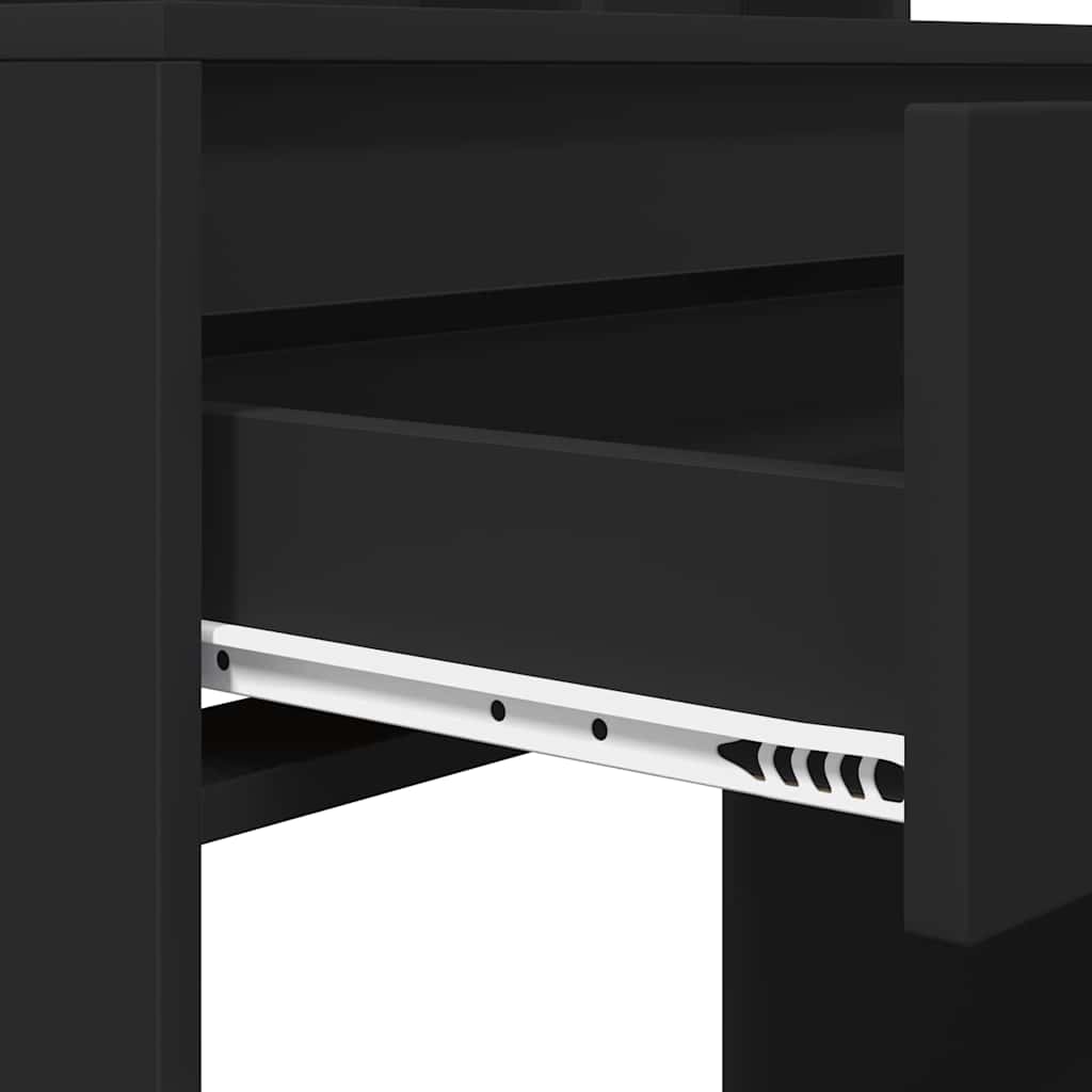 Slaapkamer Kaptafels Zwart 80 x 39,6 x 135 cm Bewerkt hout is nu te koop bij PeponiXL, paradijselijk wonen!