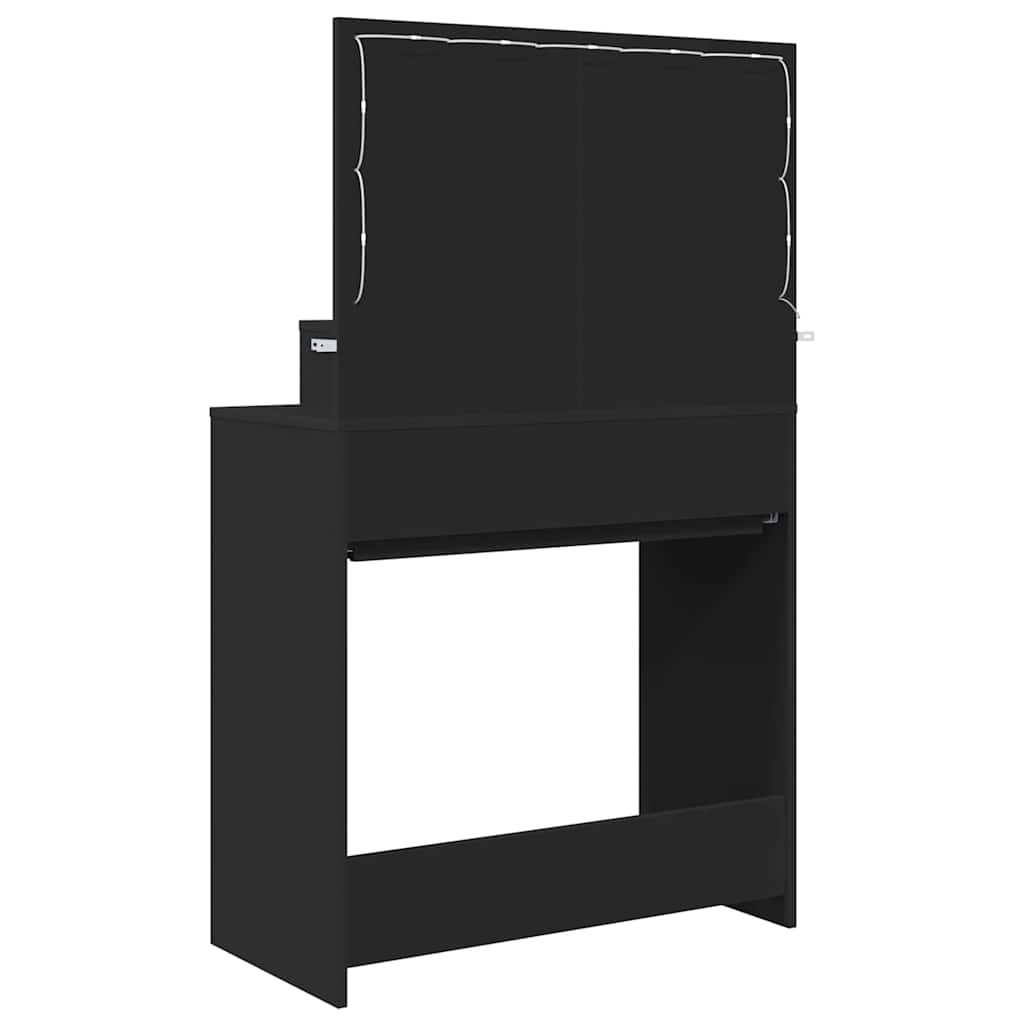 Slaapkamer Kaptafels Zwart 80 x 39,6 x 135 cm Bewerkt hout is nu te koop bij PeponiXL, paradijselijk wonen!