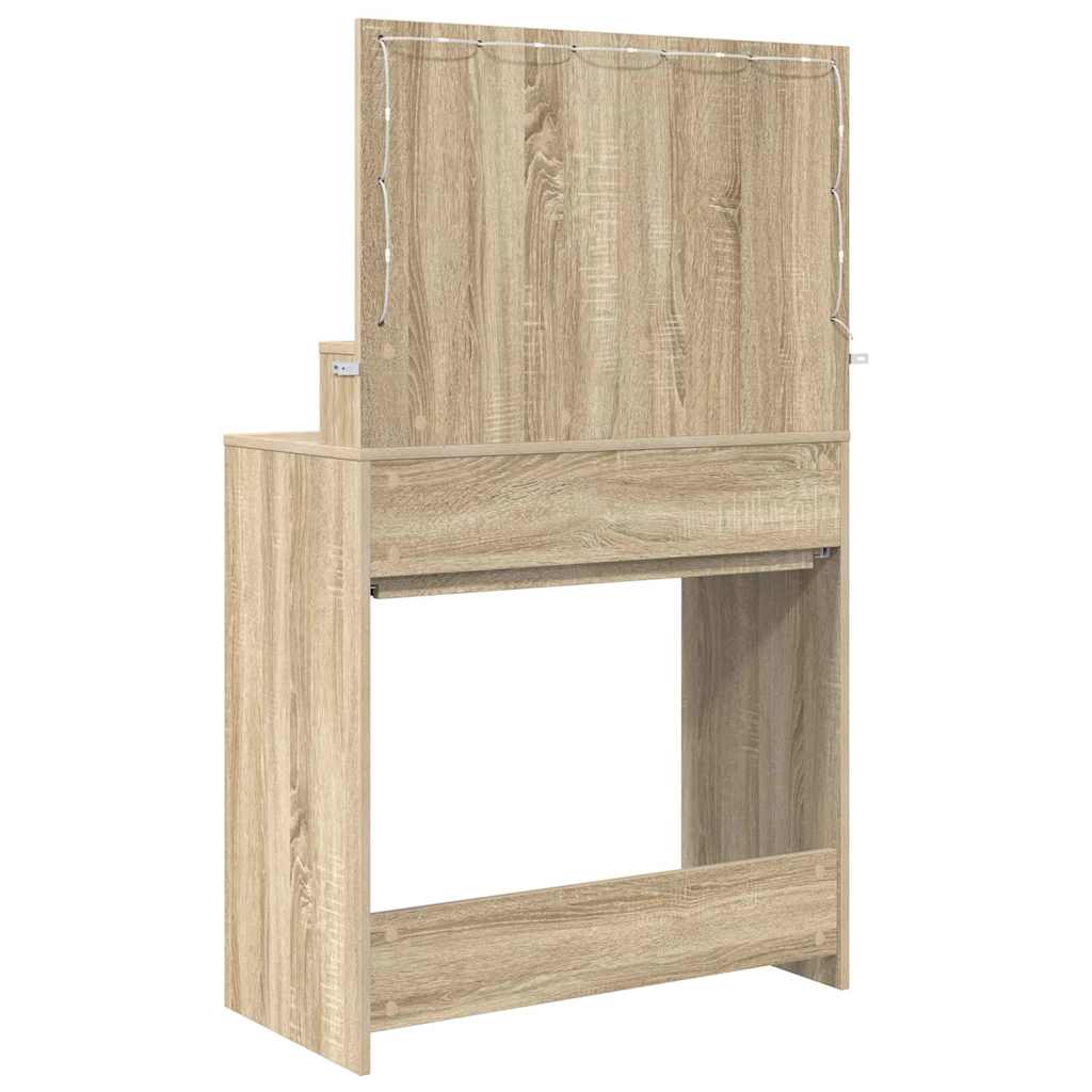 Slaapkamer Kaptafels met lade Sonoma Eiken 80 x 39,6 x 135 cm is nu te koop bij PeponiXL, paradijselijk wonen!