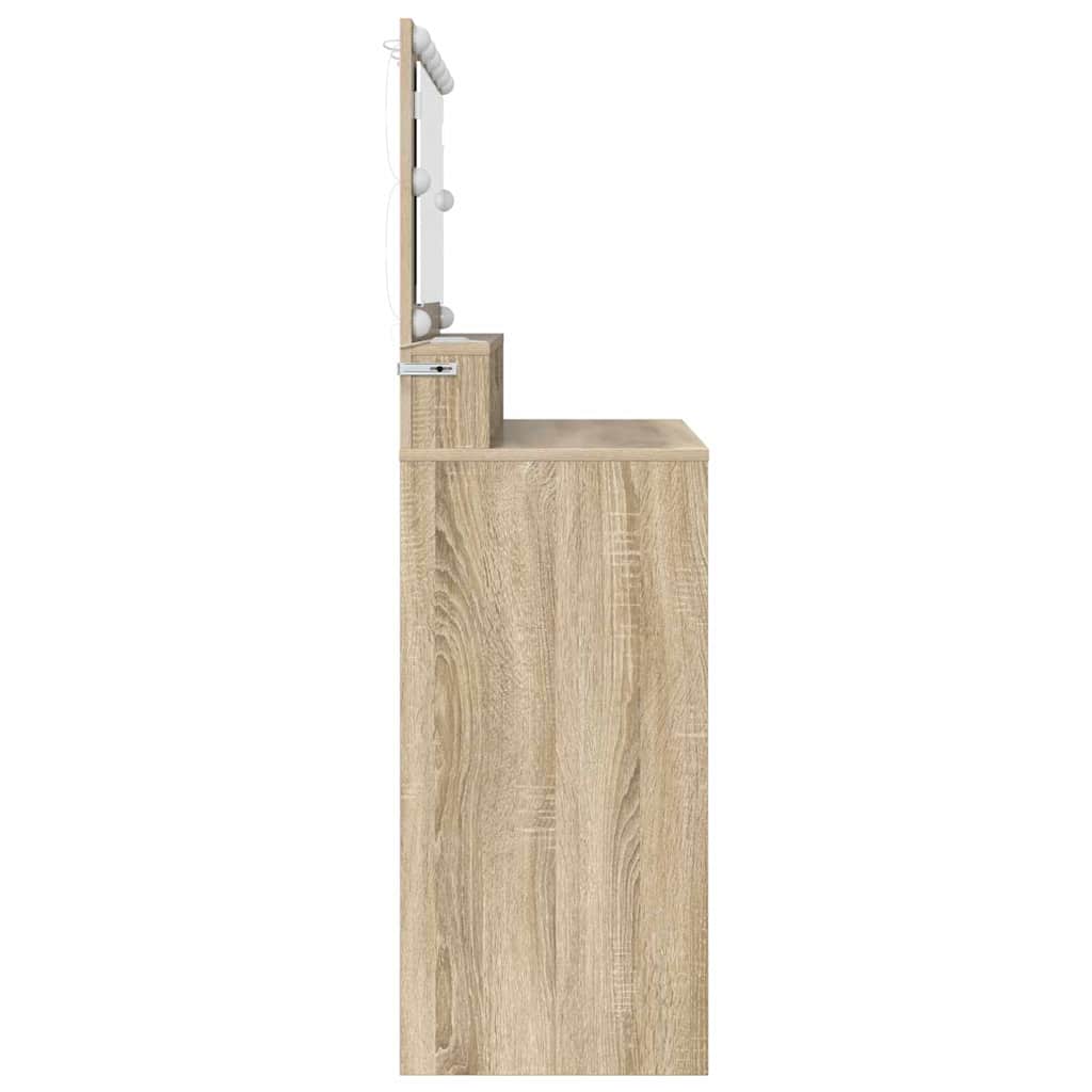 Slaapkamer Kaptafels met lade Sonoma Eiken 80 x 39,6 x 135 cm is nu te koop bij PeponiXL, paradijselijk wonen!