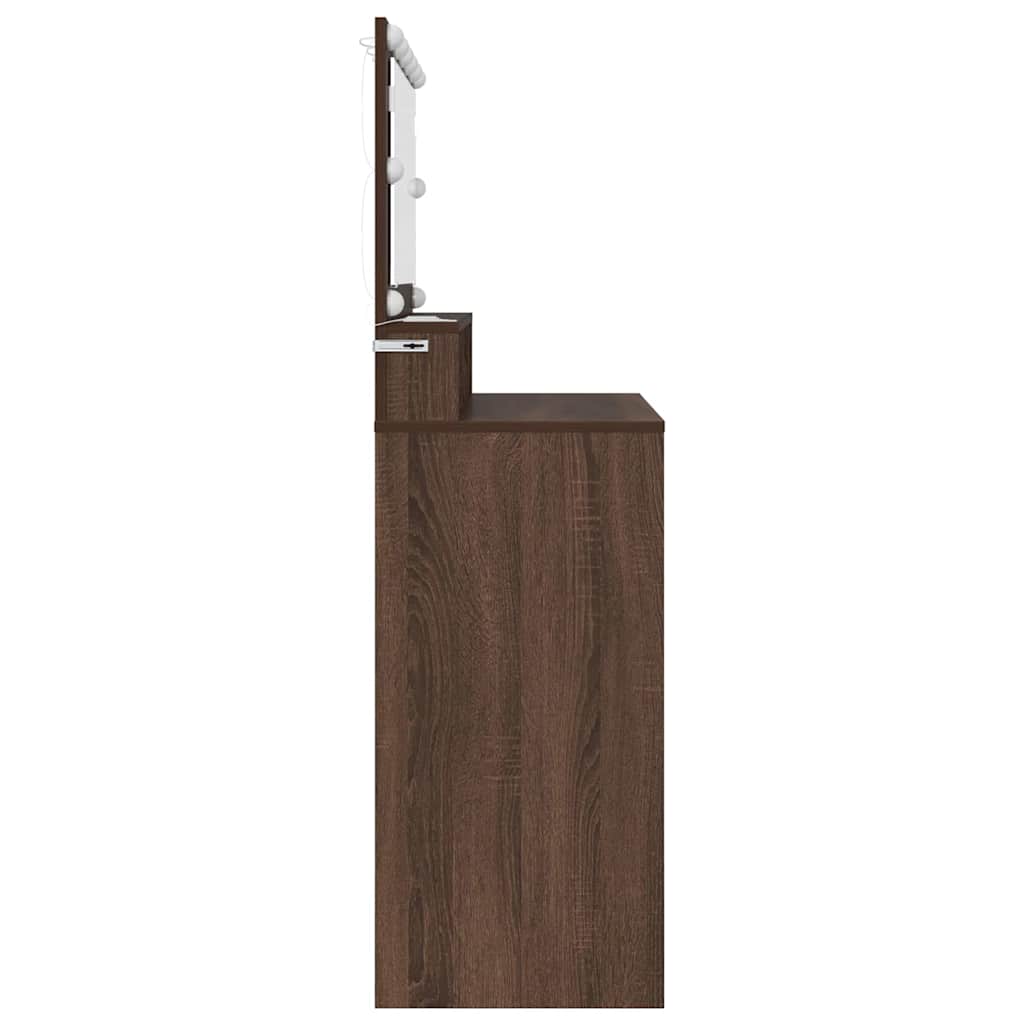 Slaapkamer Kaptafels met lade Bruin Eiken 80 x 39,6 x 135 cm is nu te koop bij PeponiXL, paradijselijk wonen!