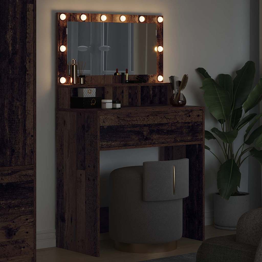 Slaapkamer Kaptafels Oud Hout 80 x 39,6 x 135 cm Bewerkt hout is nu te koop bij PeponiXL, paradijselijk wonen!