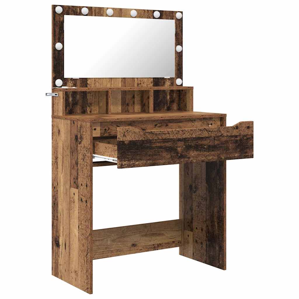 Slaapkamer Kaptafels Oud Hout 80 x 39,6 x 135 cm Bewerkt hout is nu te koop bij PeponiXL, paradijselijk wonen!