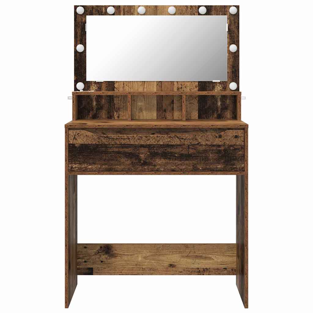 Slaapkamer Kaptafels Oud Hout 80 x 39,6 x 135 cm Bewerkt hout is nu te koop bij PeponiXL, paradijselijk wonen!