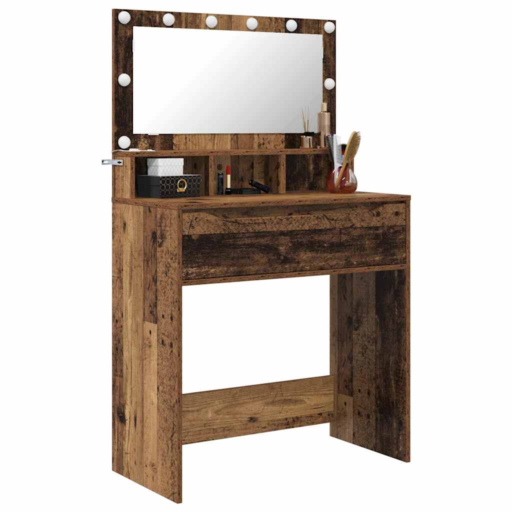 Slaapkamer Kaptafels Oud Hout 80 x 39,6 x 135 cm Bewerkt hout is nu te koop bij PeponiXL, paradijselijk wonen!