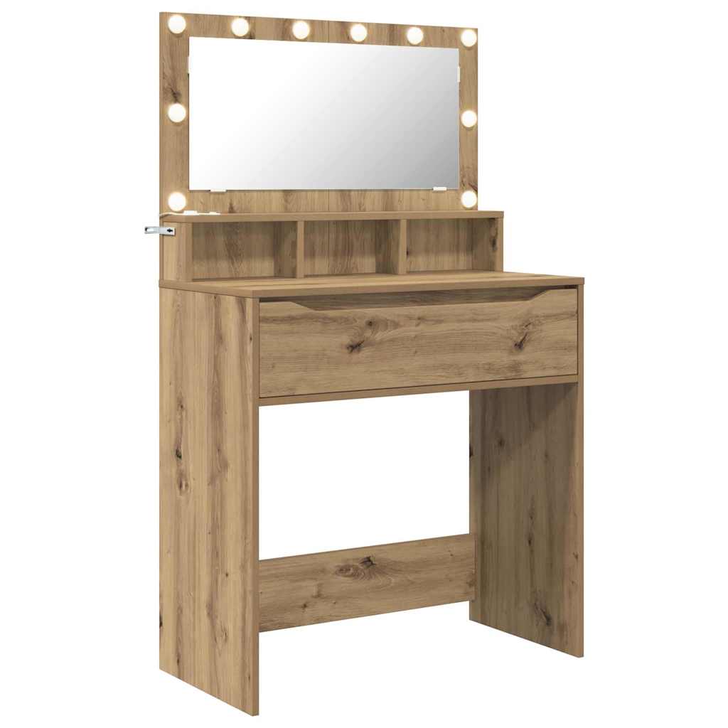 Slaapkamer Kaptafels met lade Artisan Eiken 80 x 39,6 x 135 cm is nu te koop bij PeponiXL, paradijselijk wonen!