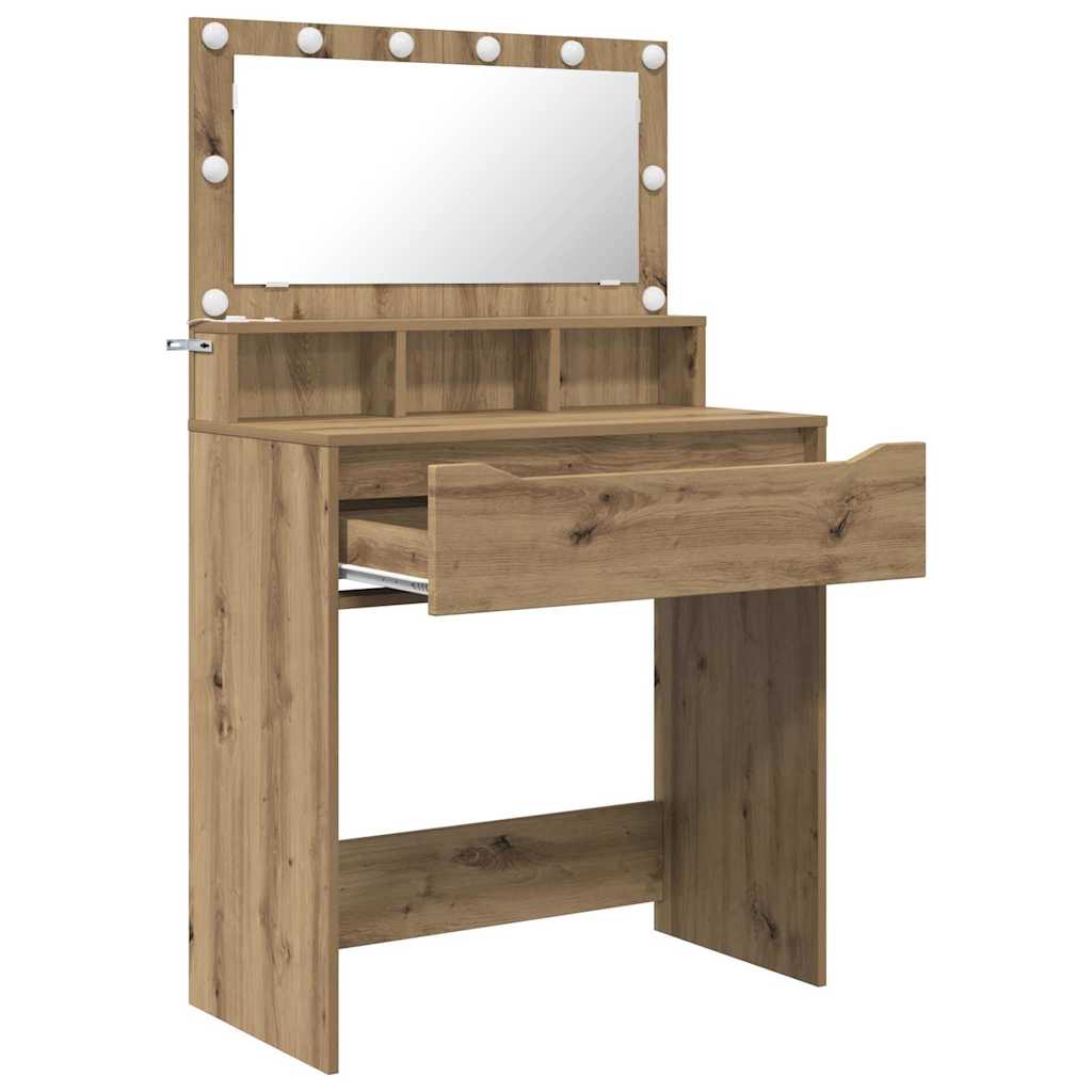 Slaapkamer Kaptafels met lade Artisan Eiken 80 x 39,6 x 135 cm is nu te koop bij PeponiXL, paradijselijk wonen!