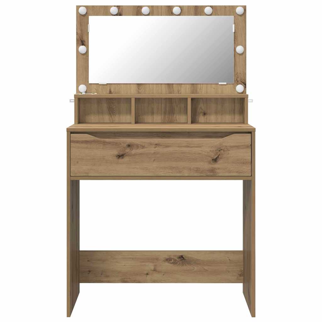 Slaapkamer Kaptafels met lade Artisan Eiken 80 x 39,6 x 135 cm is nu te koop bij PeponiXL, paradijselijk wonen!