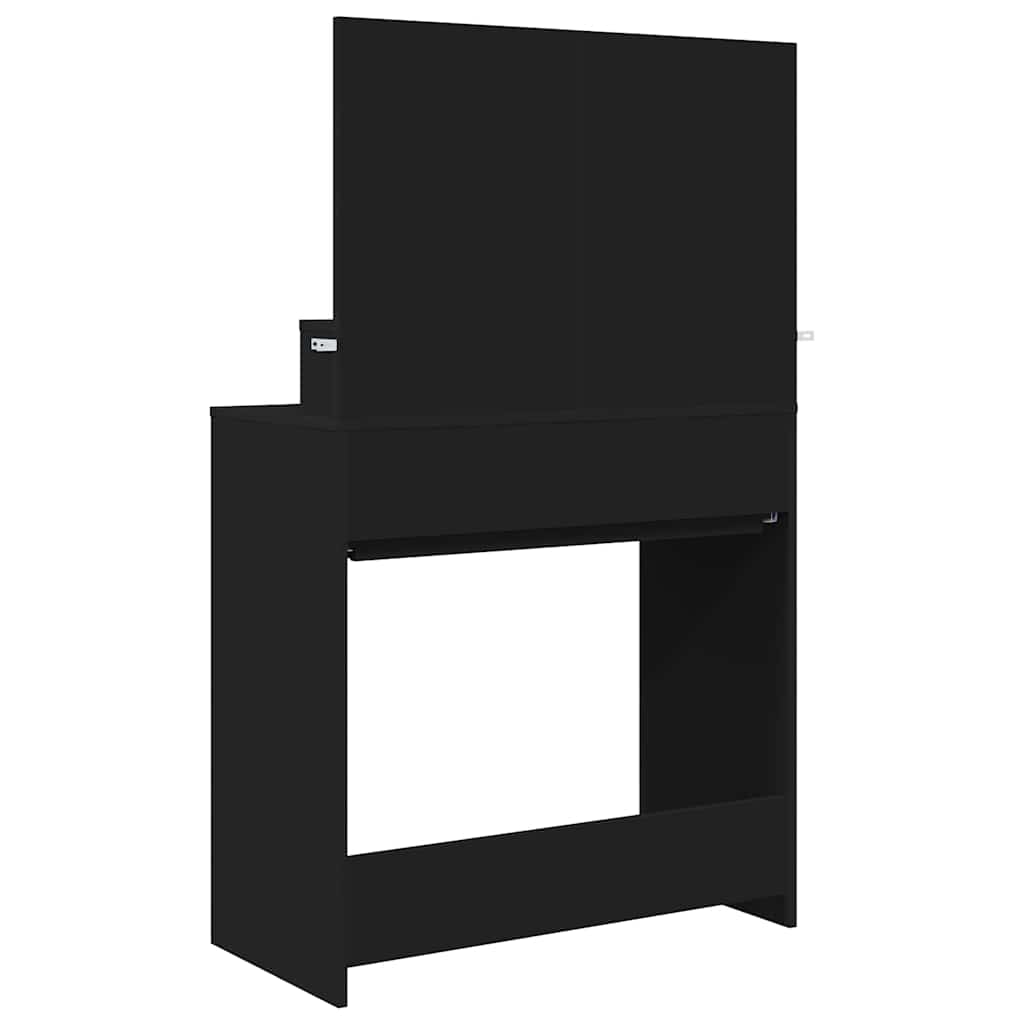 Slaapkamer Kaptafels Zwart 80 x 39,6 x 135 cm Bewerkt hout is nu te koop bij PeponiXL, paradijselijk wonen!