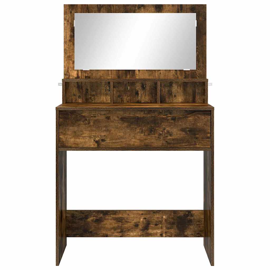 Slaapkamer Kaptafels met lade Gerookt eiken 80 x 39,6 x 135 cm is nu te koop bij PeponiXL, paradijselijk wonen!