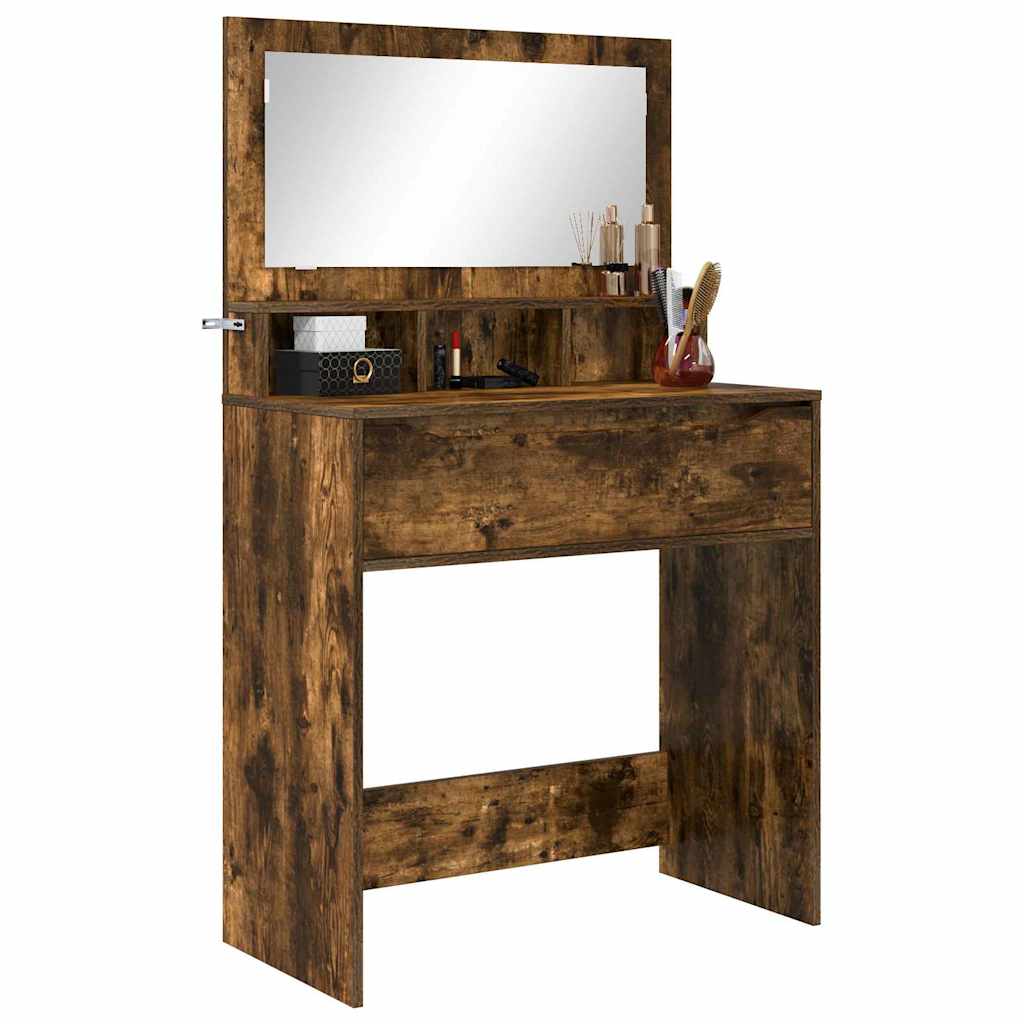 Slaapkamer Kaptafels met lade Gerookt eiken 80 x 39,6 x 135 cm is nu te koop bij PeponiXL, paradijselijk wonen!