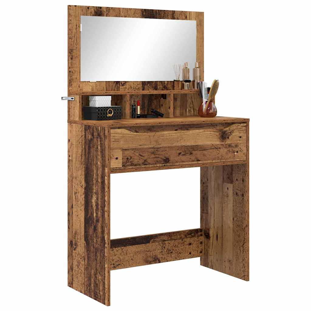 Slaapkamer Kaptafels Oud Hout 80 x 39,6 x 135 cm Bewerkt hout is nu te koop bij PeponiXL, paradijselijk wonen!