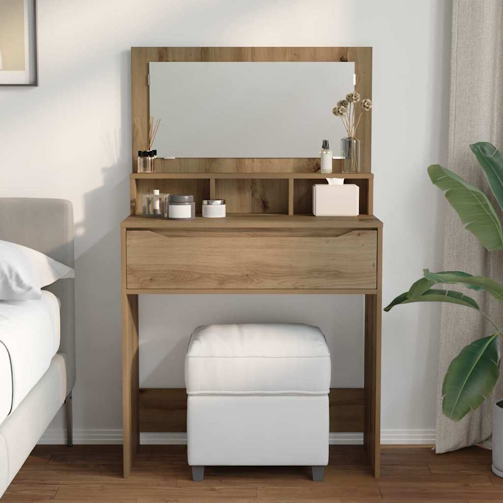 Slaapkamer Kaptafels met lade Artisan Eiken 80 x 39,6 x 135 cm is nu te koop bij PeponiXL, paradijselijk wonen!