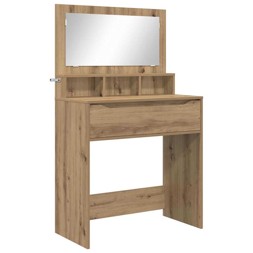 Slaapkamer Kaptafels met lade Artisan Eiken 80 x 39,6 x 135 cm is nu te koop bij PeponiXL, paradijselijk wonen!