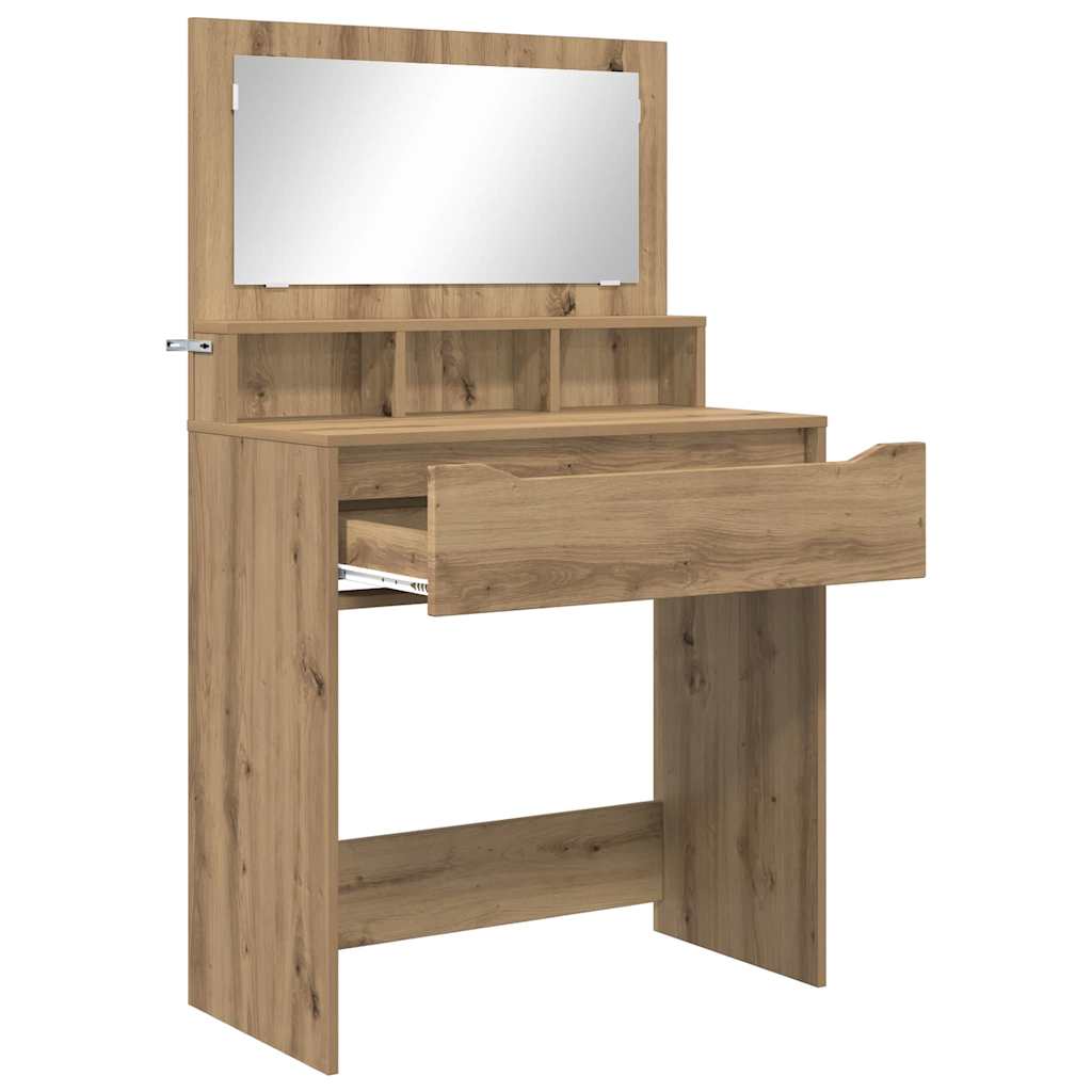 Slaapkamer Kaptafels met lade Artisan Eiken 80 x 39,6 x 135 cm is nu te koop bij PeponiXL, paradijselijk wonen!