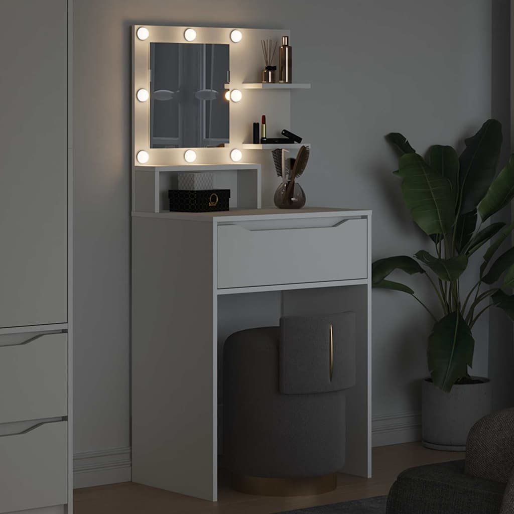 Slaapkamer Kaptafels Wit 80 x 39,6 x 135 cm Bewerkt hout is nu te koop bij PeponiXL, paradijselijk wonen!
