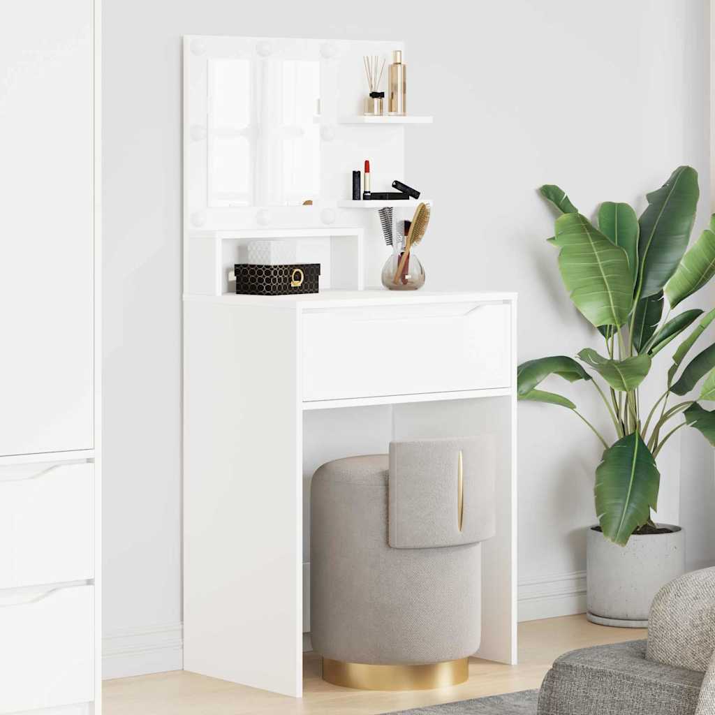 Slaapkamer Kaptafels Wit 80 x 39,6 x 135 cm Bewerkt hout is nu te koop bij PeponiXL, paradijselijk wonen!