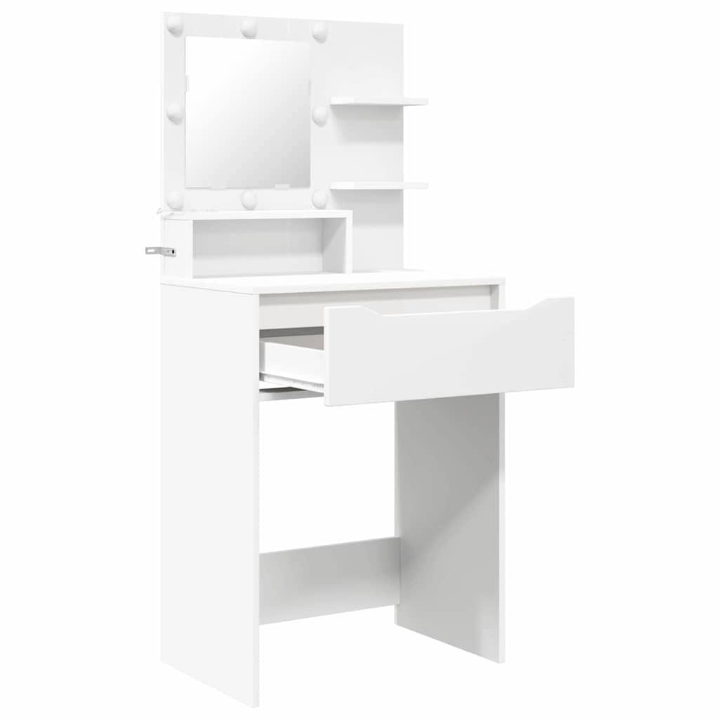 Slaapkamer Kaptafels Wit 80 x 39,6 x 135 cm Bewerkt hout is nu te koop bij PeponiXL, paradijselijk wonen!