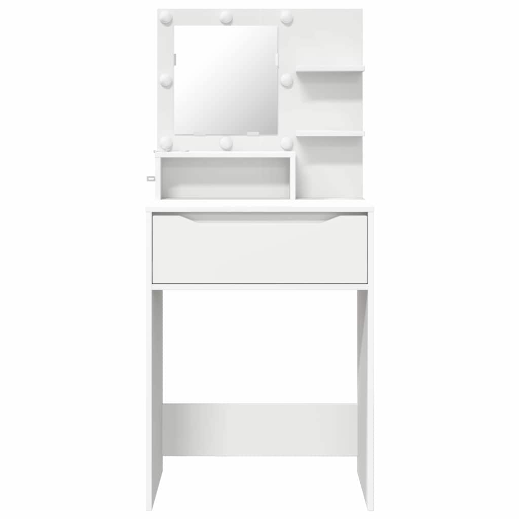 Slaapkamer Kaptafels Wit 80 x 39,6 x 135 cm Bewerkt hout is nu te koop bij PeponiXL, paradijselijk wonen!