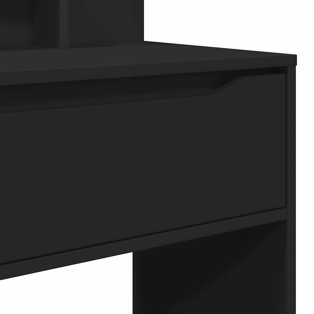 Slaapkamer Kaptafels Zwart 80 x 39,6 x 135 cm Bewerkt hout is nu te koop bij PeponiXL, paradijselijk wonen!