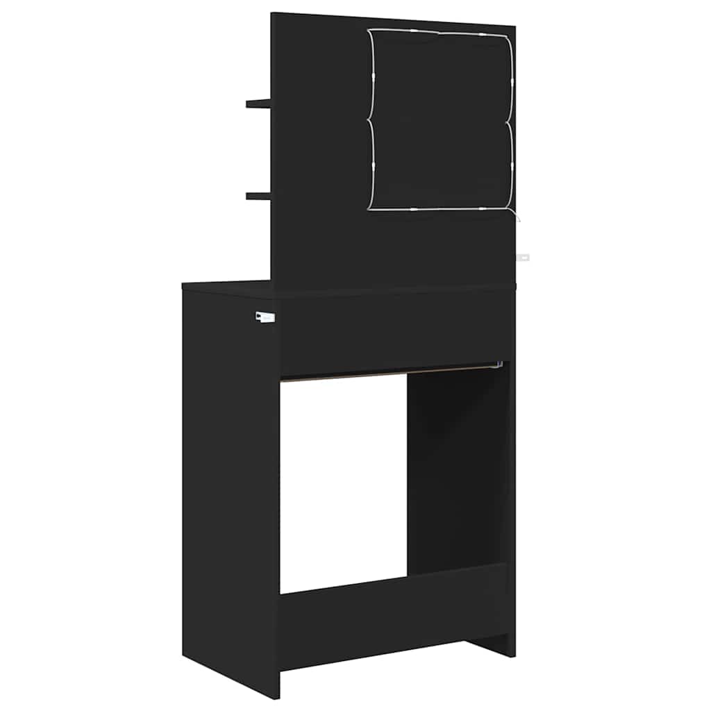 Slaapkamer Kaptafels Zwart 80 x 39,6 x 135 cm Bewerkt hout is nu te koop bij PeponiXL, paradijselijk wonen!