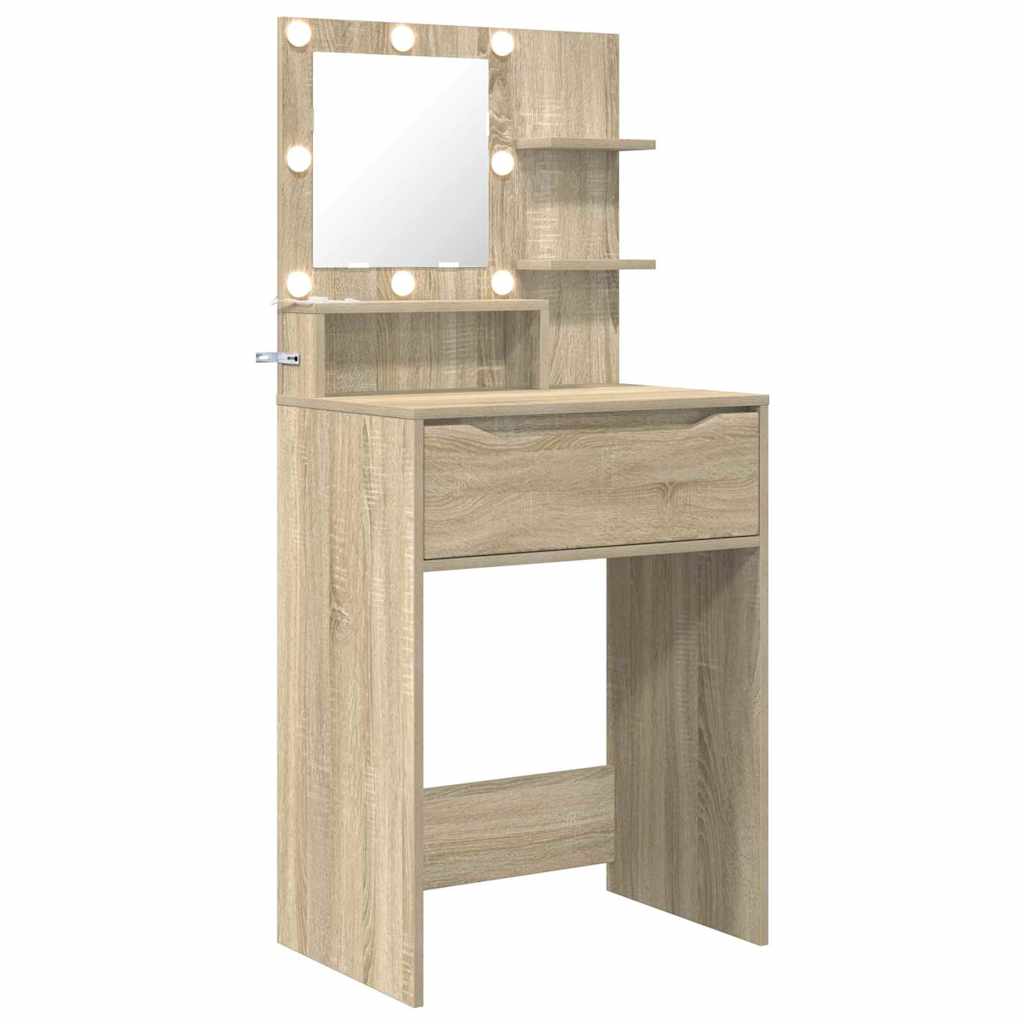 Slaapkamer Kaptafels met lade Sonoma Eiken 80 x 39,6 x 135 cm is nu te koop bij PeponiXL, paradijselijk wonen!