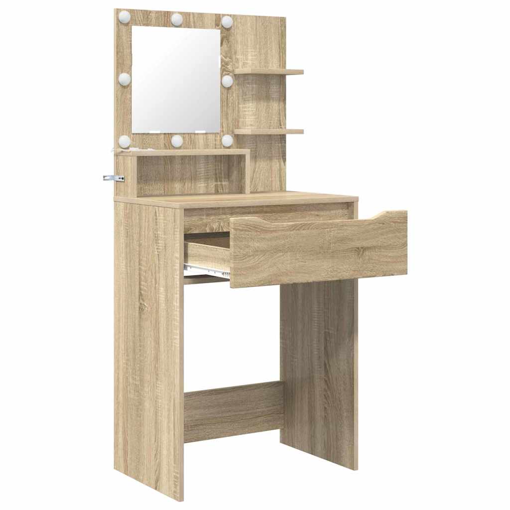 Slaapkamer Kaptafels met lade Sonoma Eiken 80 x 39,6 x 135 cm is nu te koop bij PeponiXL, paradijselijk wonen!