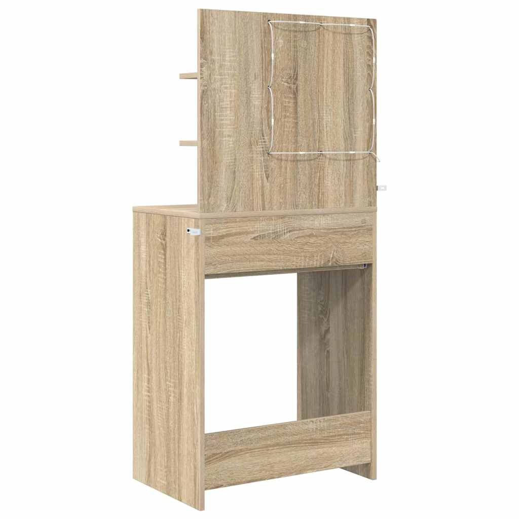 Slaapkamer Kaptafels met lade Sonoma Eiken 80 x 39,6 x 135 cm is nu te koop bij PeponiXL, paradijselijk wonen!