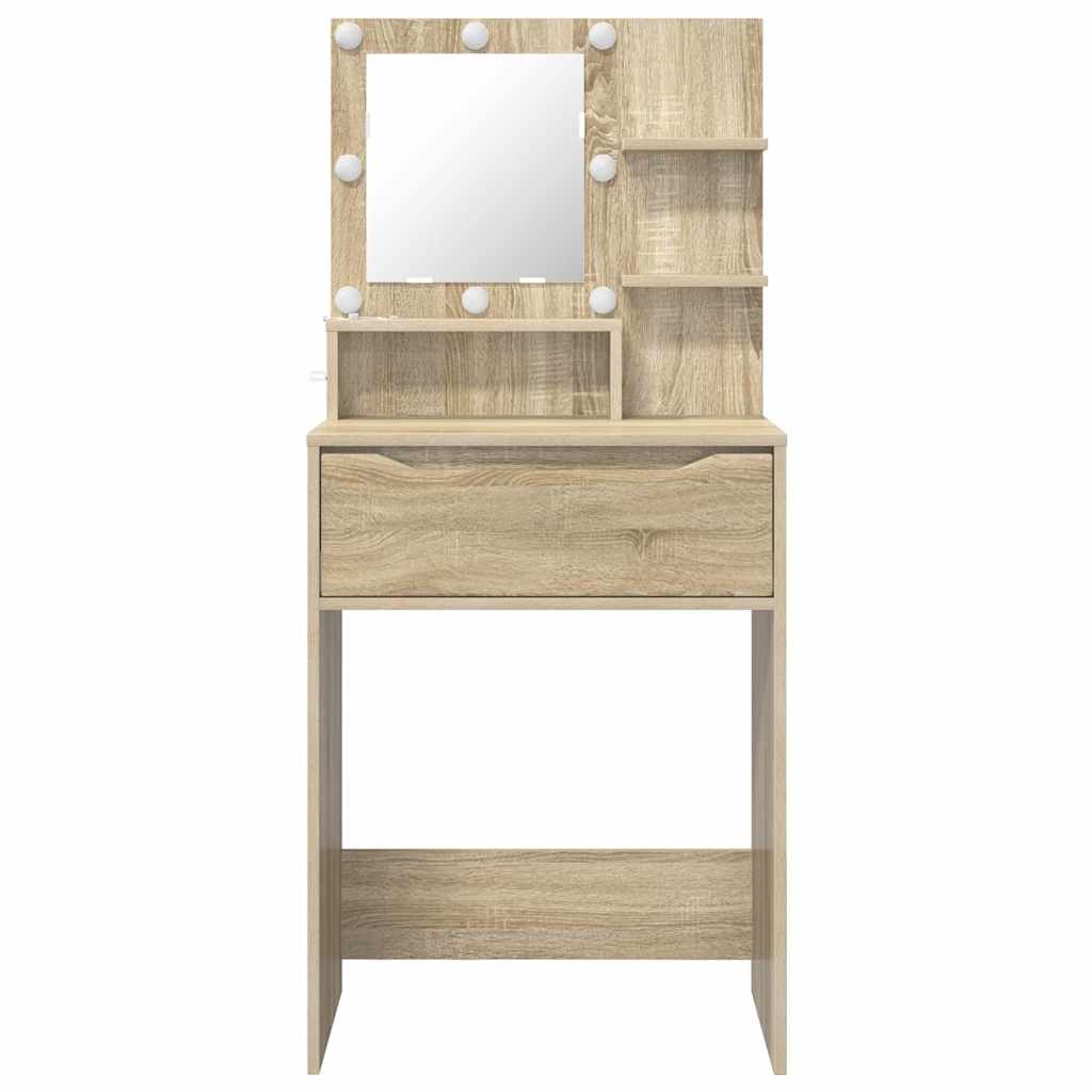 Slaapkamer Kaptafels met lade Sonoma Eiken 80 x 39,6 x 135 cm is nu te koop bij PeponiXL, paradijselijk wonen!