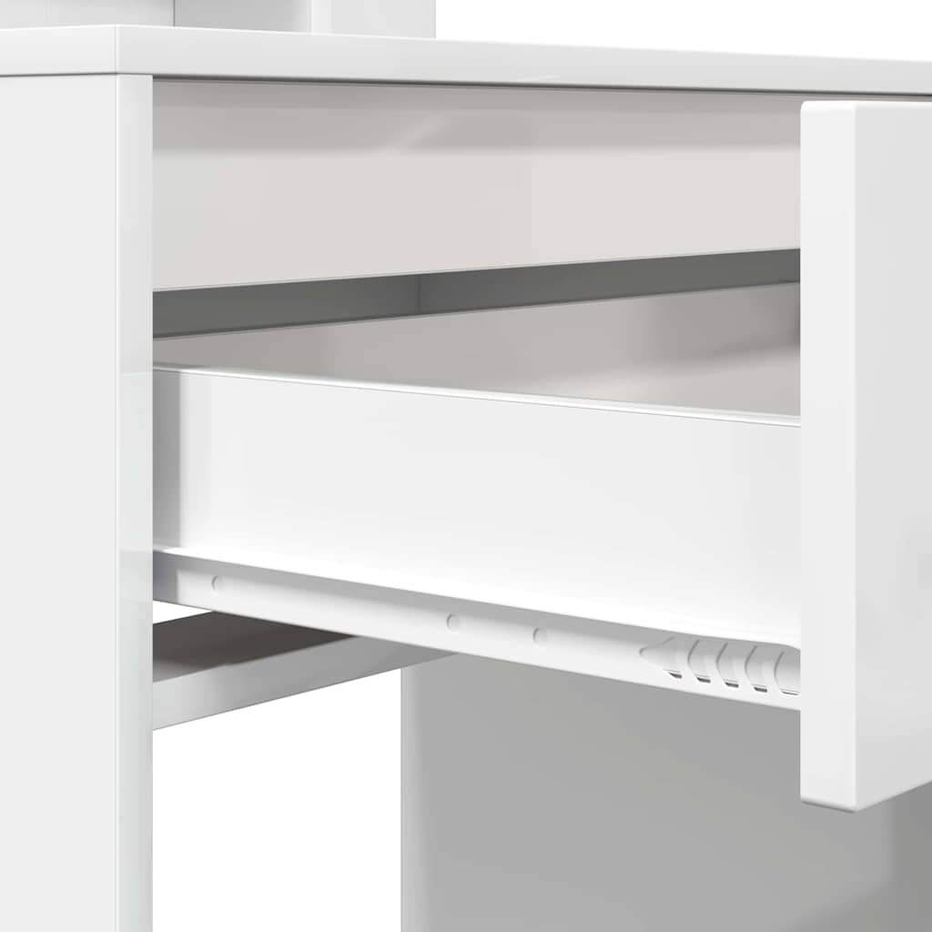 Slaapkamer Kaptafels met lade Hoogglans wit 80 x 39,6 x 135 cm is nu te koop bij PeponiXL, paradijselijk wonen!