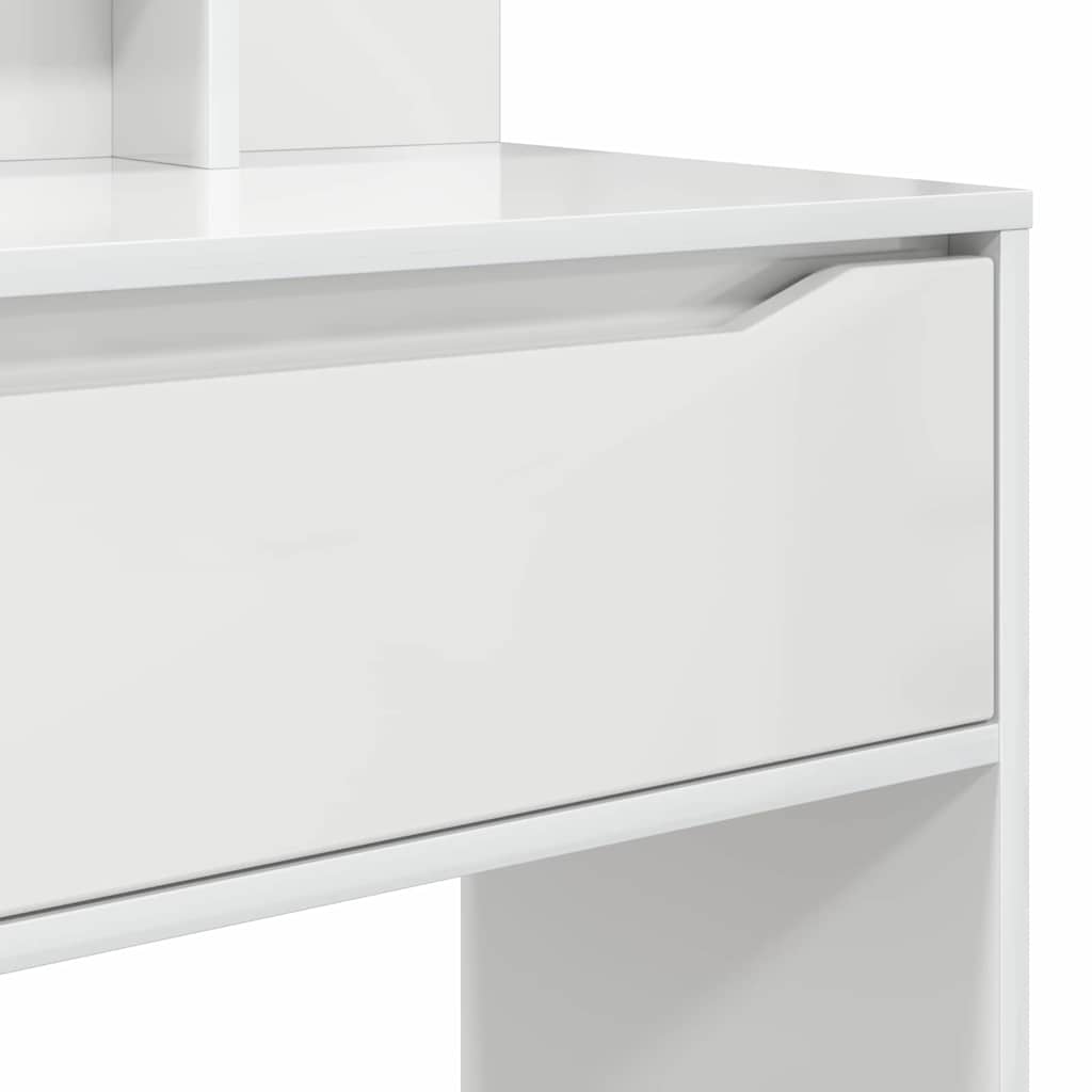 Slaapkamer Kaptafels met lade Hoogglans wit 80 x 39,6 x 135 cm is nu te koop bij PeponiXL, paradijselijk wonen!