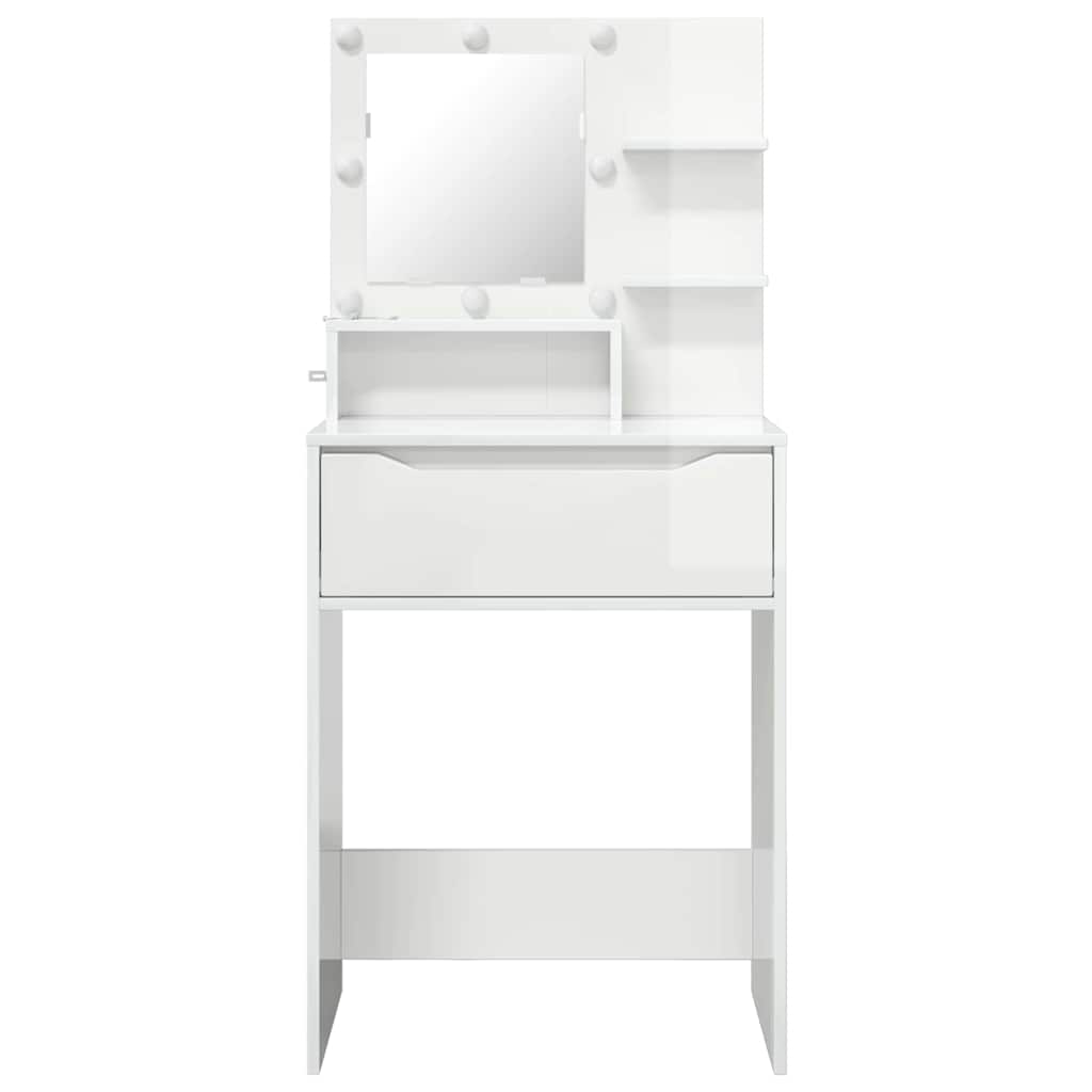 Slaapkamer Kaptafels met lade Hoogglans wit 80 x 39,6 x 135 cm is nu te koop bij PeponiXL, paradijselijk wonen!
