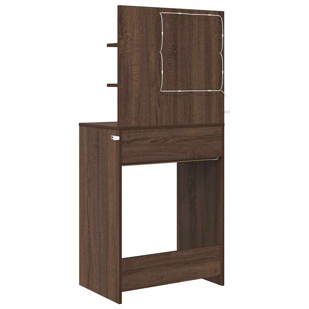 Slaapkamer Kaptafels met lade Bruin Eiken 80 x 39,6 x 135 cm is nu te koop bij PeponiXL, paradijselijk wonen!