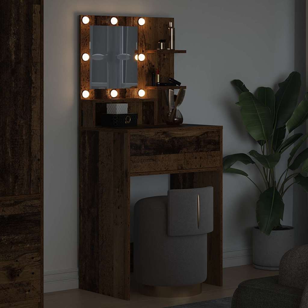 Slaapkamer Kaptafels Oud Hout 80 x 39,6 x 135 cm Bewerkt hout is nu te koop bij PeponiXL, paradijselijk wonen!