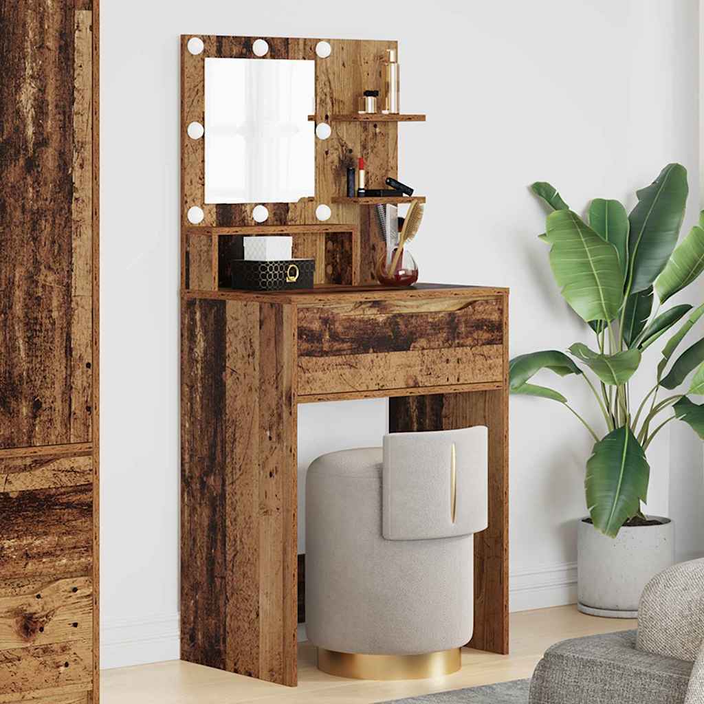 Slaapkamer Kaptafels Oud Hout 80 x 39,6 x 135 cm Bewerkt hout is nu te koop bij PeponiXL, paradijselijk wonen!